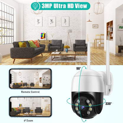 QX29 3.0MP HD WiFi IP Camera, Support Night Vision & Motion Detection & Two Way Audio & TF Card, UK Plug - Security by buy2fix | Online Shopping UK | buy2fix