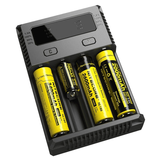 Nitecore NEW i4 Intelligent Digi Smart Charger with LED Indicator for 14500, 16340 (RCR123), 18650, 22650, 26650, Ni-MH and Ni-Cd (AA, AAA) Battery - Consumer Electronics by buy2fix | Online Shopping UK | buy2fix