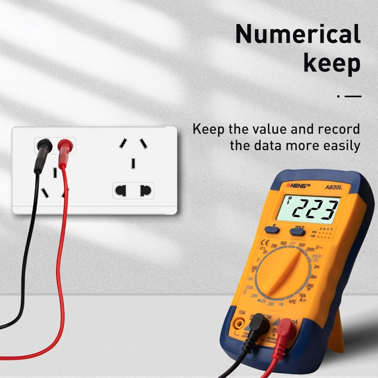 ANENG A830L Handheld Multimeter Household Electrical Instrument(Blue Yellow) - Current & Voltage Tester by ANENG | Online Shopping UK | buy2fix