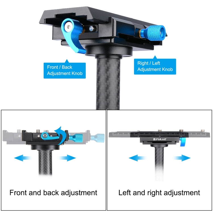 PULUZ 38.5-61cm Carbon Fibre Handheld Stabilizer for DSLR & DV Digital Video & Cameras, Load Range: 0.5-3kg(Black) - Camera Stabilizer by PULUZ | Online Shopping UK | buy2fix