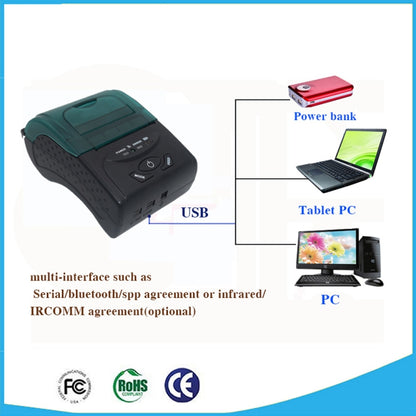 POS-5807 58mm Portable USB Port Thermal Bluetooth Ticket Printer, Max Supported Thermal Paper Size: 57x50mm - Consumer Electronics by buy2fix | Online Shopping UK | buy2fix