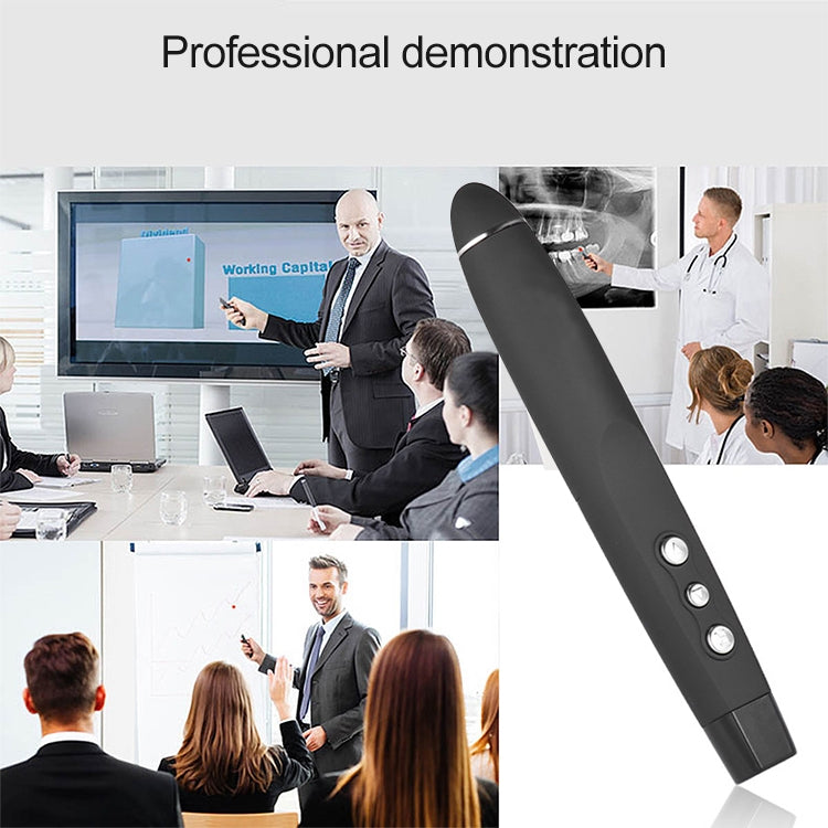 2.4GHz Wireless Laser PowerPoint Page Turning Pen Multimedia Wireless Presentation Projection Pen with USB Receiver, Remote Control Distance: 30m -  by buy2fix | Online Shopping UK | buy2fix