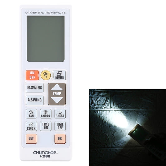 Chunghop K-2988E Universal A/C Remote Controller with Flashlight - Consumer Electronics by CHUNGHOP | Online Shopping UK | buy2fix