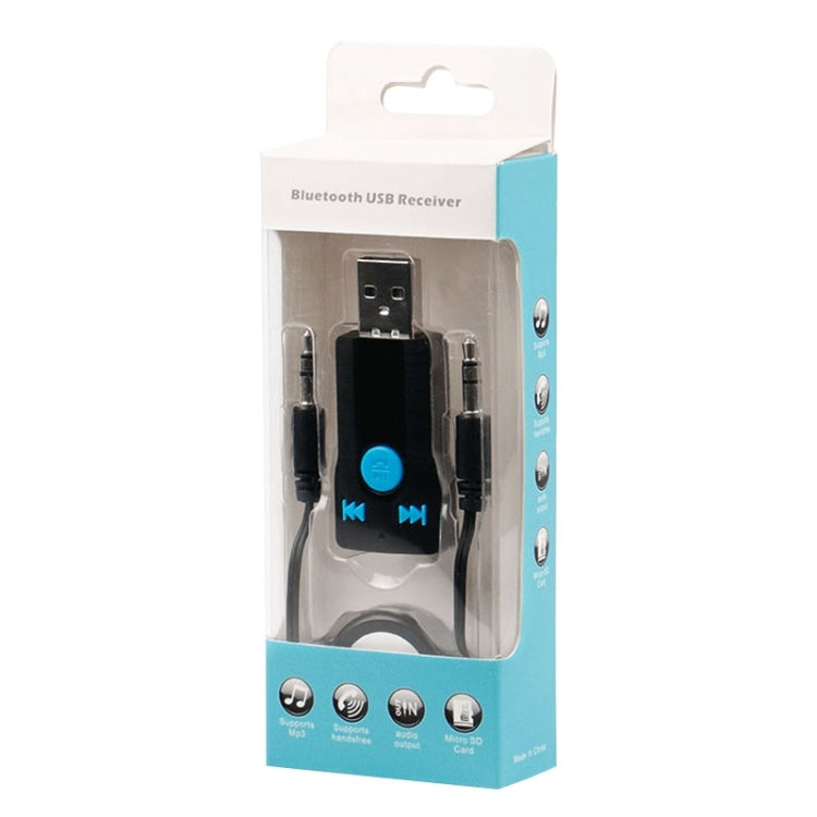 BC07 Mini Brushed Texture USB Bluetooth Receiver MP3 Player SD/TF Card Reader with Microphone & Audio Cable, Support Handsfree & AUX Output & 32GB Micro SD / TF Card & Two-sided USB Port Connecting - Car MP3 & MP4 & MP5 by buy2fix | Online Shopping UK | buy2fix