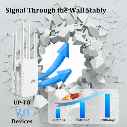 ZX-R08 1200Mbps 2.4G/5G Dual-Band WiFi Repeater Signal Amplifier, US Plug - Wireless Routers by buy2fix | Online Shopping UK | buy2fix