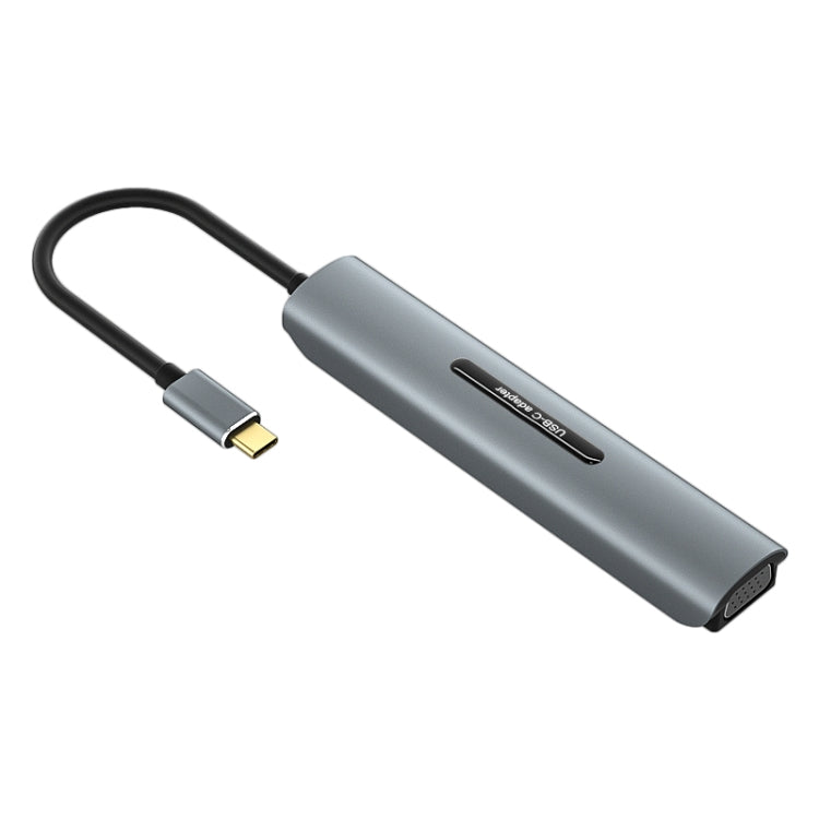 V216 9 in 1 USB-C / Type-C to PD + 3 x USB 3.0 + USB-C / Type-C + SD + TF + HDMI + VGA HUB Adapter - Computer & Networking by buy2fix | Online Shopping UK | buy2fix