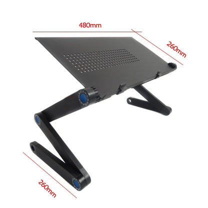 Portable 360 Degree Adjustable Foldable Aluminium Alloy Desk Stand for Laptop / Notebook, without CPU Fans & Mouse Pad(Black) - Laptop Stand by buy2fix | Online Shopping UK | buy2fix