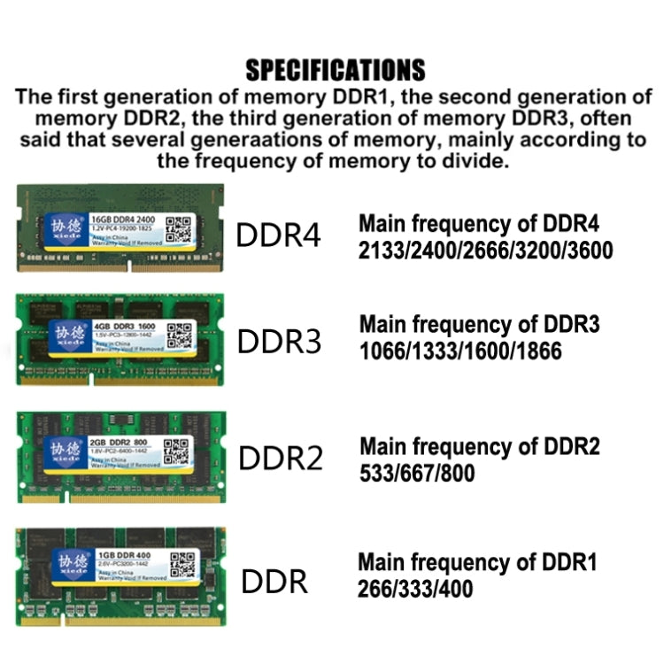 XIEDE X042 DDR3 1333MHz 2GB 1.5V General Full Compatibility Memory RAM Module for Laptop - RAMs by XIEDE | Online Shopping UK | buy2fix