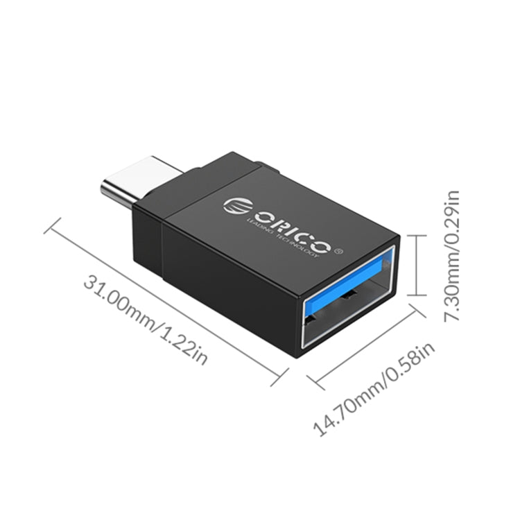 ORICO CBT-UT01-BK-BP Type-C to USB 3.0 Adapter(Black) - Cable & Adapters by ORICO | Online Shopping UK | buy2fix