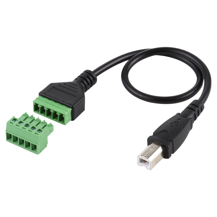 USB Type-B Male Plug to 5 Pin Pluggable Terminals Solder-free USB Connector Solderless Connection Adapter Cable, Length: 30cm - Computer & Networking by buy2fix | Online Shopping UK | buy2fix