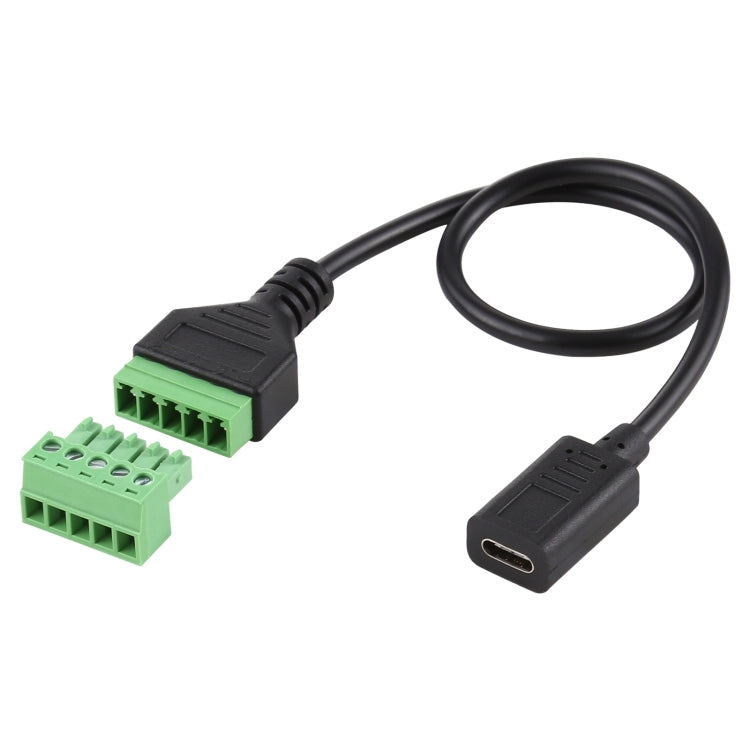 USB-C / Type-C Female to 5 Pin Pluggable Terminals Solder-free USB Connector Solderless Connection Adapter Cable, Length: 30cm - Computer & Networking by buy2fix | Online Shopping UK | buy2fix