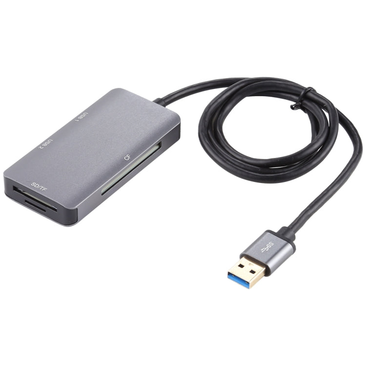 5 In 1 Dual USB 3.0 + CF + TF + SD Multi-function USB 3.0 Card Reader -  by buy2fix | Online Shopping UK | buy2fix