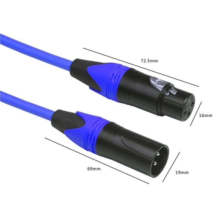 XRL Male to Female Microphone Mixer Audio Cable, Length: 1m (Blue) - Consumer Electronics by buy2fix | Online Shopping UK | buy2fix