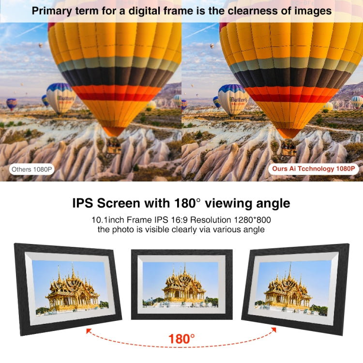 G100 10.1 inch LCD Screen WIFI Cloud Album Digital Photo Frame Electronic Photo Album with Touch Rotating Screen & Video Push (EU Plug) - Consumer Electronics by buy2fix | Online Shopping UK | buy2fix