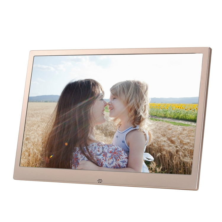 HSD1504 15.4 inch LED 1280x800 High Resolution Display Digital Photo Frame with Holder and Remote Control, Support SD / MMC / MS Card / USB Port, EU Plug(Gold) - Consumer Electronics by buy2fix | Online Shopping UK | buy2fix