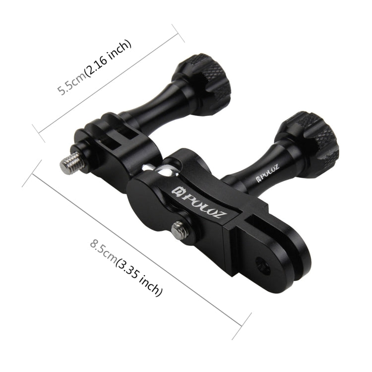 PULUZ CNC Aluminum Ball Joint Mount with 2 Long Screws for GoPro Hero11 Black / HERO10 Black /9 Black /8 Black /7 /6 /5 /5 Session /4 Session /4 /3+ /3 /2 /1, DJI Osmo Action and Other Action Cameras(Black) - DJI & GoPro Accessories by PULUZ | Online Shopping UK | buy2fix