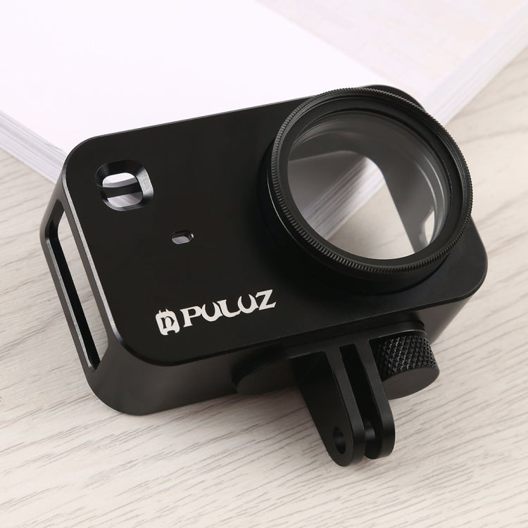 PULUZ Housing Shell CNC Aluminum Alloy Protective Cage with 37mm UV Filter Lens for Xiaomi Mijia Small Camera (Black) - DJI & GoPro Accessories by PULUZ | Online Shopping UK | buy2fix