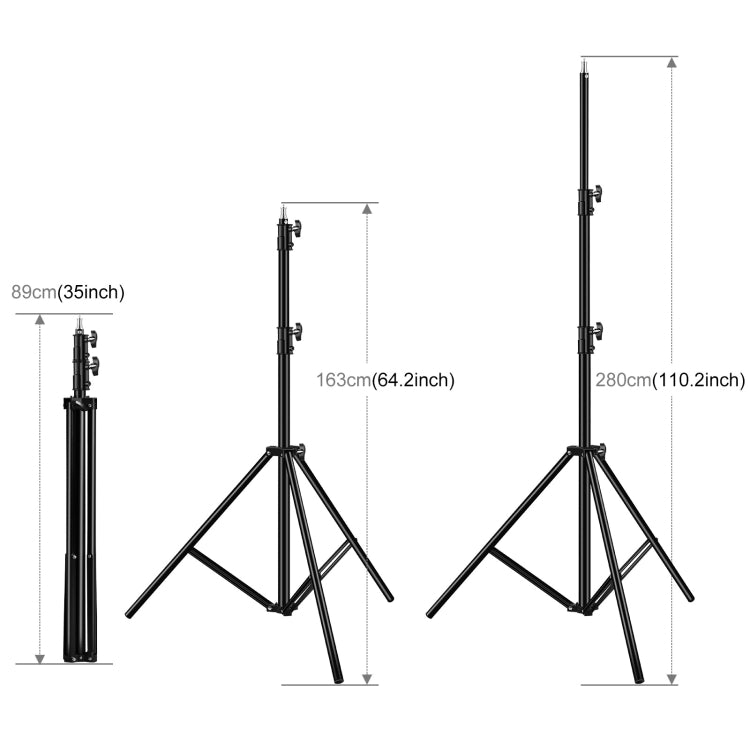 PULUZ 2.8m Height Foldable 3 Sections Tripod Mount Light Holder for Photography Video Light / Backdrop Light - Tripods by PULUZ | Online Shopping UK | buy2fix