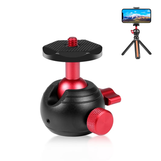 PULUZ 360 Degree Panoramic Metal Tripod Ball Head Adapter(Red) - Camera Accessories by PULUZ | Online Shopping UK | buy2fix