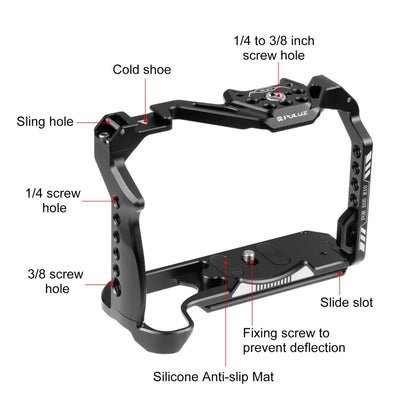 For Canon EOS R10 PULUZ Metal Camera Cage Stabilizer Rig (Black) - Camera Accessories by PULUZ | Online Shopping UK | buy2fix