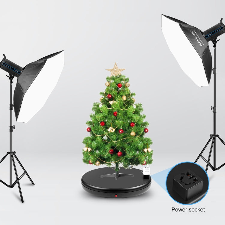 PULUZ 45cm Remote Control Adjusting Speed Rotating Turntable Display Stand with Power Socket, Black, Load 100kg(EU Plug) - Camera Accessories by PULUZ | Online Shopping UK | buy2fix