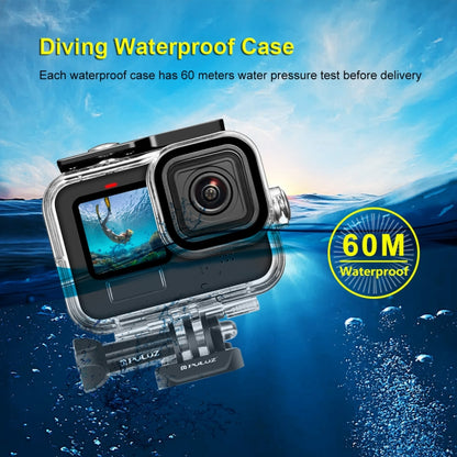 PULUZ for GoPro Hero11 Black / HERO10 Black / HERO9 Black 60m Waterproof Housing Protective Case with Buckle Basic Mount & Screw - DJI & GoPro Accessories by PULUZ | Online Shopping UK | buy2fix