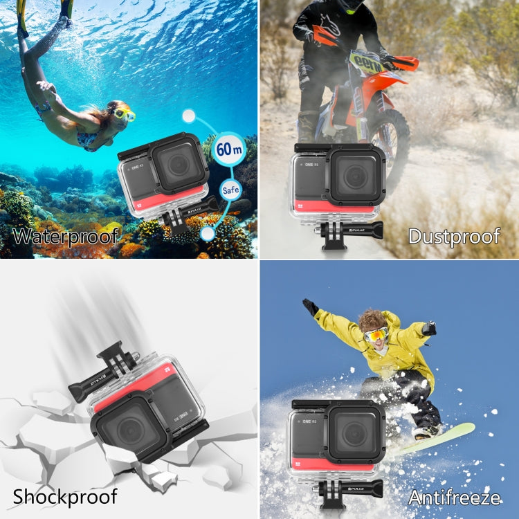 PULUZ 60m Underwater Depth Diving Case Waterproof Camera Housing for Insta360 One RS 4K Edition(Transparent) - Case & Bags by PULUZ | Online Shopping UK | buy2fix