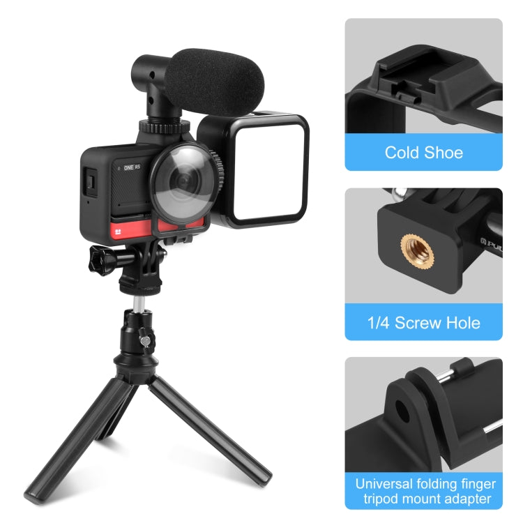 PULUZ Plastic Frame Case with Lens Guard for Insta360 One RS 360 Edition(Black) - DJI & GoPro Accessories by PULUZ | Online Shopping UK | buy2fix