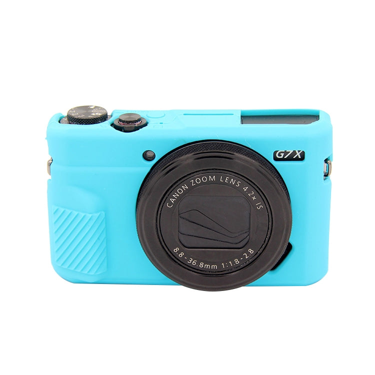 PULUZ Soft Silicone Protective Case for Canon EOS G7 X Mark II(Blue) - Camera Accessories by PULUZ | Online Shopping UK | buy2fix