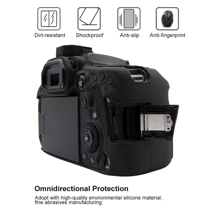 PULUZ Soft Silicone Protective Case for Canon EOS 90D(Black) - Camera Accessories by PULUZ | Online Shopping UK | buy2fix