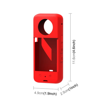 For Insta360 X3 PULUZ Silicone Protective Case with Lens Cover(Red) - DJI & GoPro Accessories by PULUZ | Online Shopping UK | buy2fix