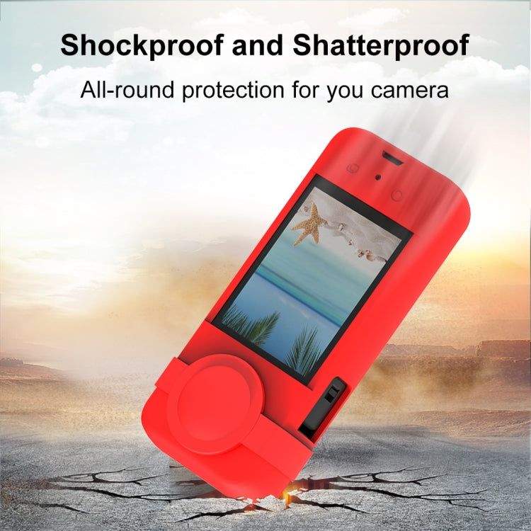 For Insta360 X3 PULUZ Silicone Protective Case with Lens Cover(Red) - Case & Bags by PULUZ | Online Shopping UK | buy2fix