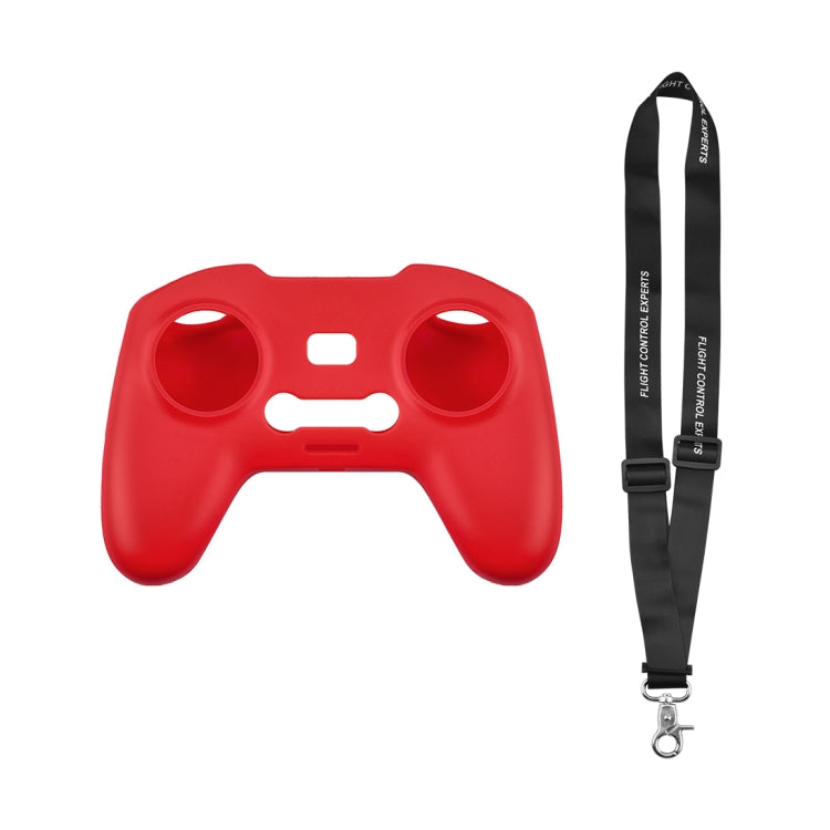 For DJI FPV Combo Remote Control PULUZ Silicone Protective Case with Neck Strap(Red) - DJI & GoPro Accessories by PULUZ | Online Shopping UK | buy2fix