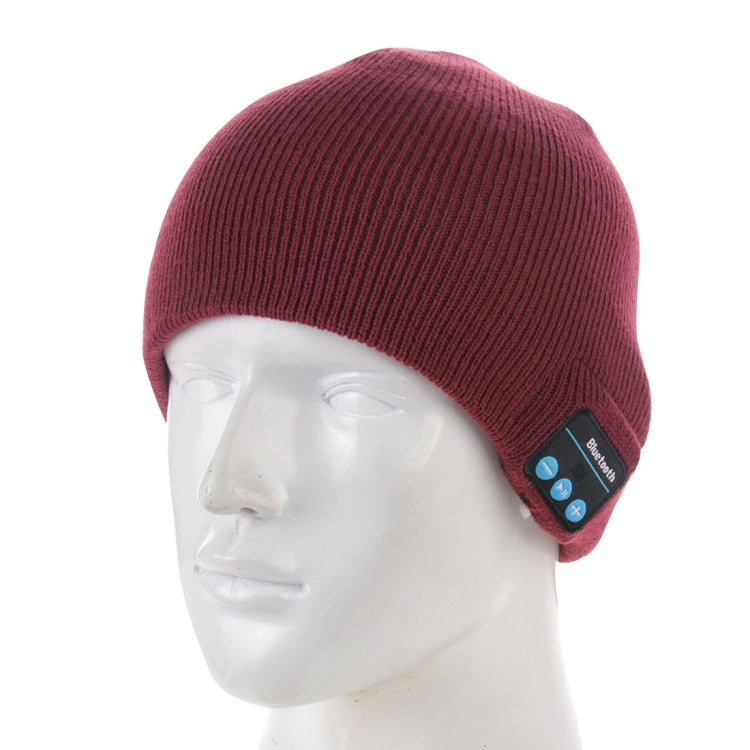 Knitted Bluetooth Headset Warm Winter Hat with Mic for Boy & Girl & Adults (Wine Red) - Smart Wear by buy2fix | Online Shopping UK | buy2fix