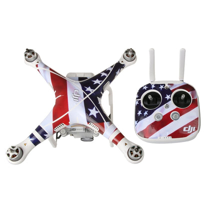 US Flag Pattern 4D Imitation Carbon Fiber PVC Water Resistance Sticker Kit for DJI Phantom 3 Quadcopter & Remote Controller & Battery - DJI & GoPro Accessories by buy2fix | Online Shopping UK | buy2fix