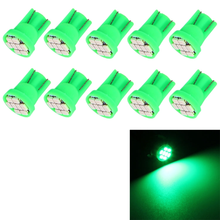 10 PCS T10 8 LED Car Signal Light Bulb(Green Light) - In Car by buy2fix | Online Shopping UK | buy2fix