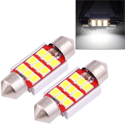 2 PCS 36mm 3.0W 180LM White Light 9 LED SMD 2835 CANBUS License Plate Reading Lights Car Light Bulb - Dome Lights by buy2fix | Online Shopping UK | buy2fix