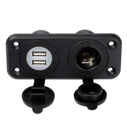 5V 2.1A Dual-USB Ports 20A Car Cigarette Lighter Socket Car Charger(Black) - In Car by buy2fix | Online Shopping UK | buy2fix