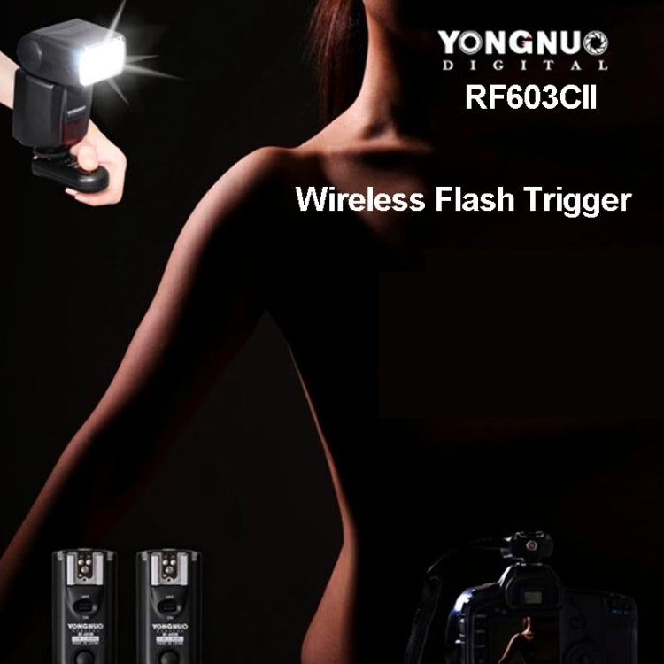 2 PCS YONGNUO RF603C II FSK 2.4GHz Wireless Flash Trigger with C1 Shutter Connecting Cable - Camera Accessories by YONGNUO | Online Shopping UK | buy2fix