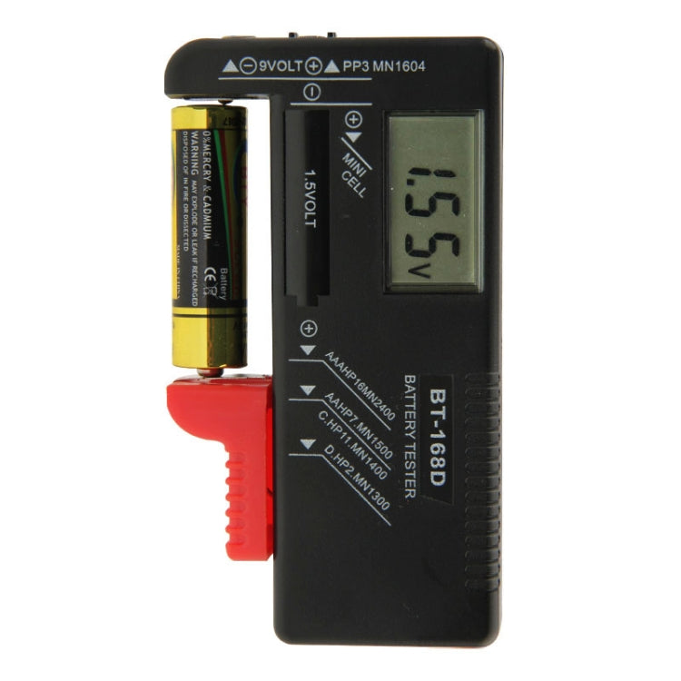 BT-168D Digital LCD Display Battery Universal Tester for 1.5V AAA, AA and 9V 6F22 Batteries - Battery & Resistance Tester by buy2fix | Online Shopping UK | buy2fix