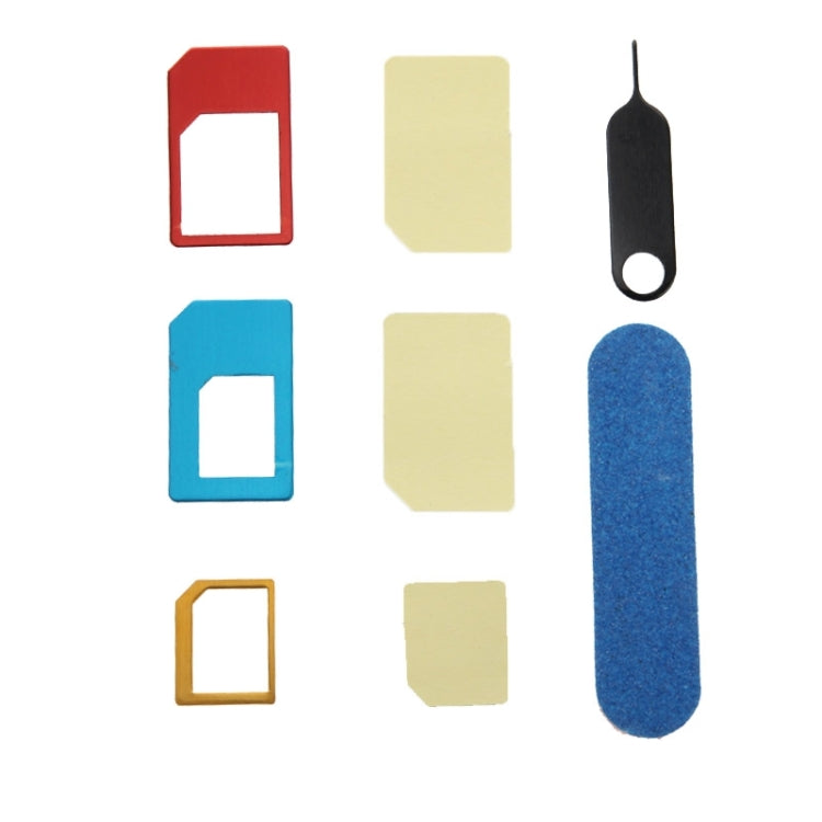 Nano SIM to Micro SIM Card Adapter + Nano SIM to Standard SIM Card Adapter + Micro SIM to Standard SIM Card Adapter + Sim Card Tray Holder Eject Pin Key Tool with Double Sided Tape for iPhone 5 & 5S, iPhone 4 & 4S, 3GS / 3G - Apple Accessories by buy2fix | Online Shopping UK | buy2fix