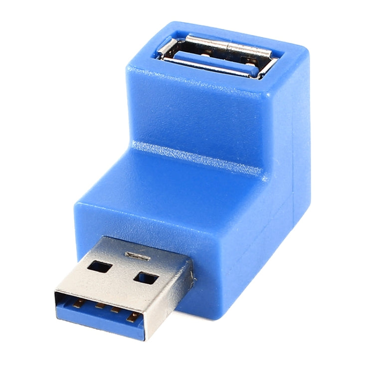 USB 3.0 AM to USB 3.0 AF Cable Adapter with 90 Degree Angle (Blue) - USB 3.0 by buy2fix | Online Shopping UK | buy2fix