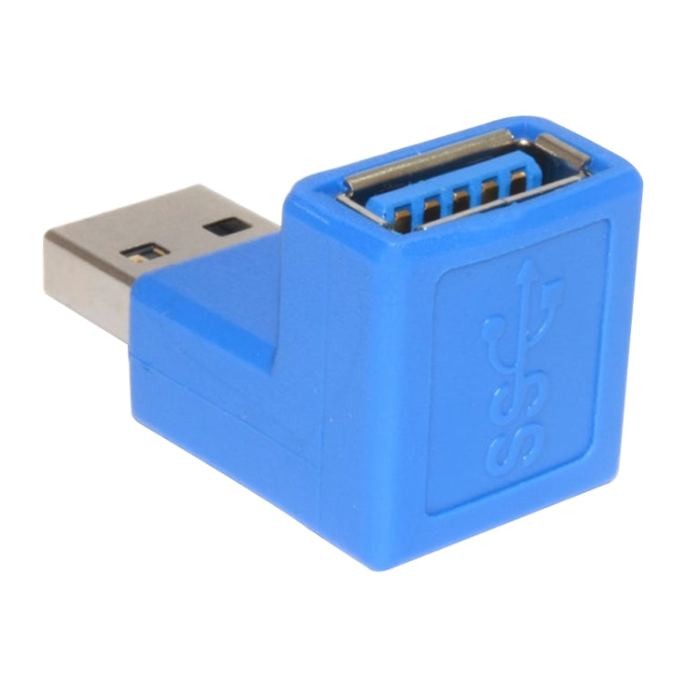 USB 3.0 AM to USB 3.0 AF Cable Adapter with 90 Degree Angle (Blue) - USB 3.0 by buy2fix | Online Shopping UK | buy2fix