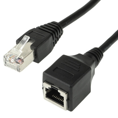 RJ45 Female to Male Cat Network Extension Cable, Length: 30cm(Black) - Lan Cable and Tools by buy2fix | Online Shopping UK | buy2fix