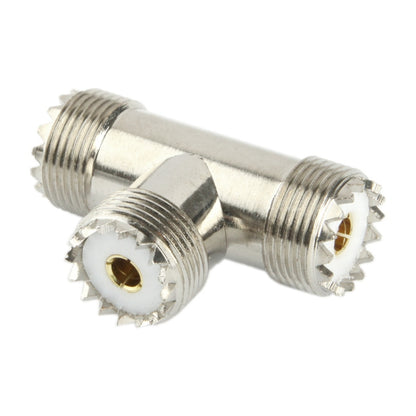 UHF Female to 2 x UHF Female Adapter(Silver) - Connectors by buy2fix | Online Shopping UK | buy2fix