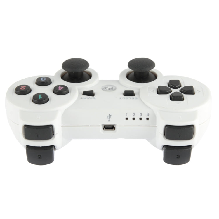 Double Shock III Wireless Controller, Manette Sans Fil Double Shock III for Sony PS3, Has Vibration Action(with logo)(White) - Gamepads by buy2fix | Online Shopping UK | buy2fix