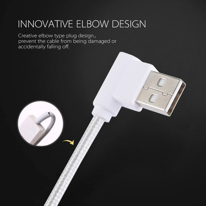 1.2m 2A 90 Copper Wires Woven Elbow USB-C / Type-C 3.1 to USB 2.0 Data / Charger Cable(White) - USB-C & Type-C Cable by buy2fix | Online Shopping UK | buy2fix