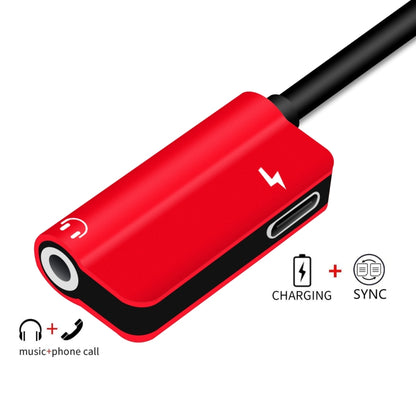 ENKAY Hat-ptince Type-C to Type-C&3.5mm Jack Charge Audio Adapter Cable, For Galaxy, HTC, Google, LG, Sony, Huawei, Xiaomi, Lenovo and Other Android Phone(Red) - Audio Adapter by ENKAY | Online Shopping UK | buy2fix