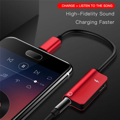 ENKAY Hat-ptince Type-C to Type-C&3.5mm Jack Charge Audio Adapter Cable, For Galaxy, HTC, Google, LG, Sony, Huawei, Xiaomi, Lenovo and Other Android Phone(Red) - Audio Adapter by ENKAY | Online Shopping UK | buy2fix