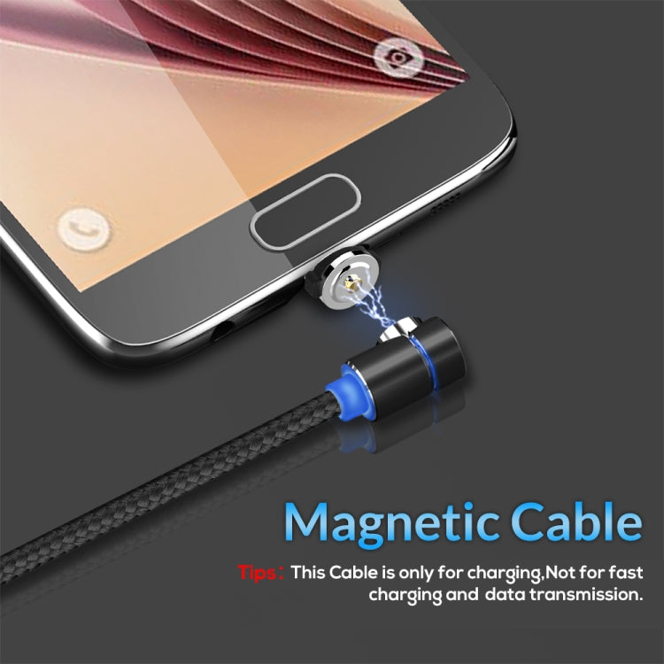 TOPK 2m 2.4A Max USB to Micro USB 90 Degree Elbow Magnetic Charging Cable with LED Indicator(Black) - Mobile Accessories by TOPK | Online Shopping UK | buy2fix